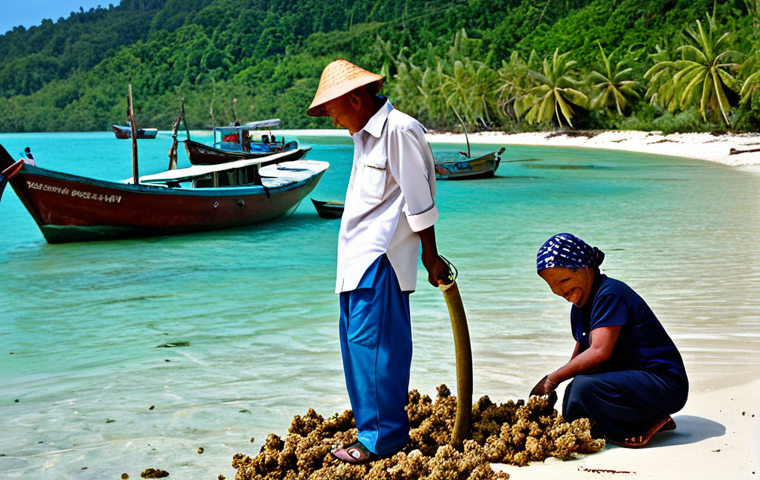 Community Empowerment in Terengganu**

"A group of fully clothed Malaysian villagers in Terengganu working together on a coral reef restoration project, wearing appropriate attire. The scene shows diverse ages and genders, smiling and engaged. In the background, traditional fishing boats are visible. Bright, sunny day. safe for work, appropriate content, professional, perfect anatomy, natural proportions, well-formed hands, family-friendly, modest clothing."

**