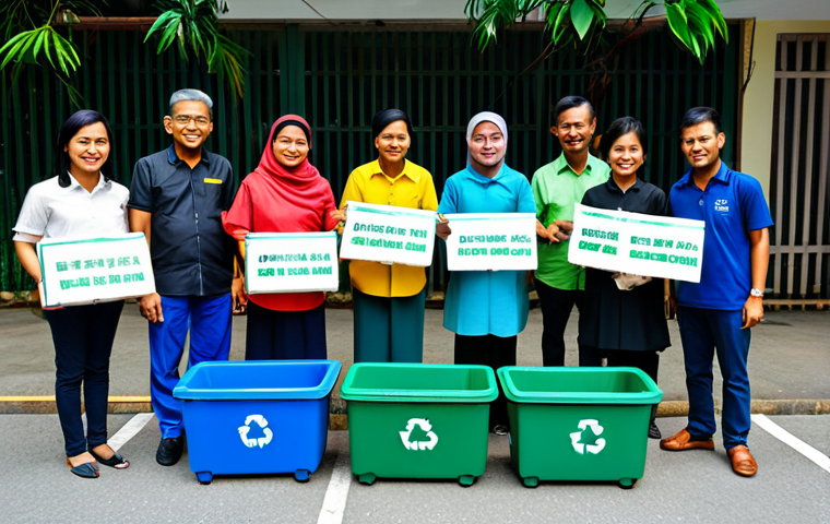 **

"A diverse group of Malaysians (Malay, Chinese, Indian) participating in a community recycling program in Kuala Lumpur, fully clothed, appropriate attire, safe for work, showcasing sorting of recyclable materials with clear signage in Bahasa Malaysia, demonstrating proper waste management, professional, family-friendly, well-formed hands, natural body proportions, correct anatomy, natural pose, bright daylight, high quality photography"

**